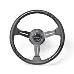 GReddy Sports "Real Carbon" Steering Wheel (47 mm Dish), Black Spokes - 340 mm
